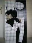 Acryllack, Body, Satin-Handschuh, Kunststoffringe und -armreifen, lange Unterhose, Arbeitshandschuh, Mütze und Kordel a.L.              120 x 60 